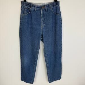Vintage Lee Jeans Women High Rise Retro 90s Y2K Medium Blue Mom Jeans 10 Petite